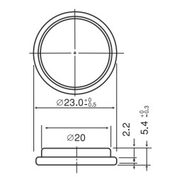 Batería de litio CR2354 3.0V 560mAh - Panasonic