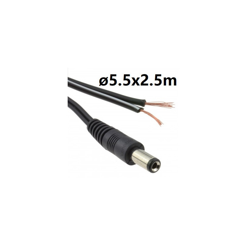 Cable with female DC plug ø5.5x2.5mm - 1.2m