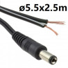 Cable with female DC plug ø5.5x2.5mm - 1.2m