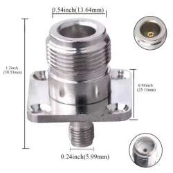Adaptador SMA femea - N femea de painel