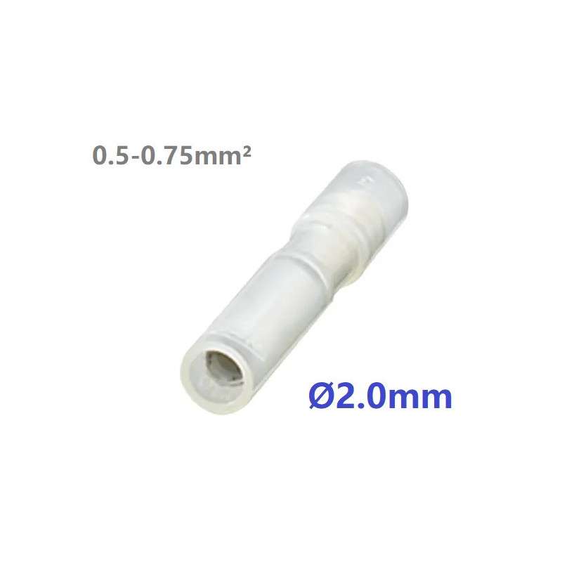 Terminal redondo hembra aislado (0,5...0,75mm²) Ø2,0mm para engarzar