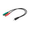 Adapter cable Jack 3.5mm 4pin male - 2x Jack 3.5mm 3pin (micro+ausclt.
