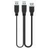 2xUSB3.0 A cable - USB3.0 A - 0.3m with reinforced power supply - blac