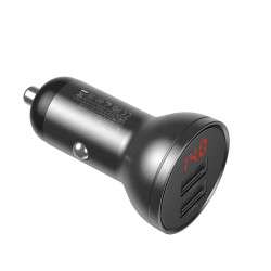 Cargador de coche dual USB-A 4.8A 24W con pantalla de voltaje - Baseus