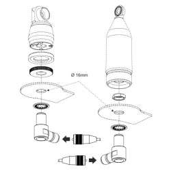 Angled Sirio antenna base (SO-239) female / female