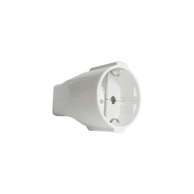White 16A / 250V female schuko plug