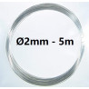 Solid core silver plated copper wire Ø2mm AWG 12 - 5m