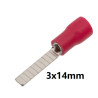 Terminal plano isolado vermelho (0.5-1.5mm²) 3x14mm