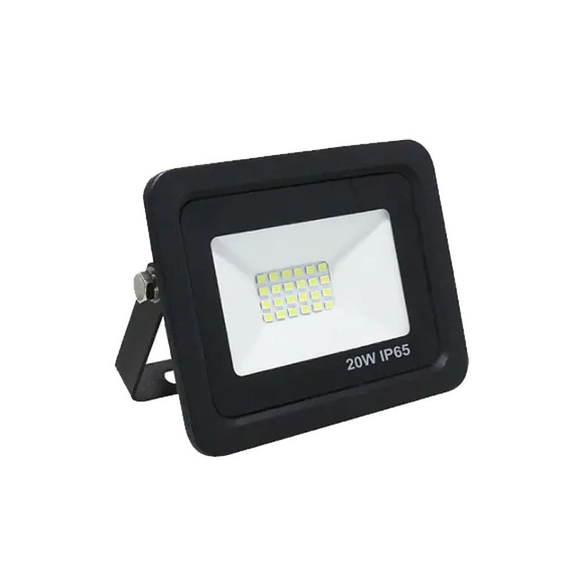 Proyector LED Slim 230VAC 20W 6000K (blanco frío) 1300lm - Negro