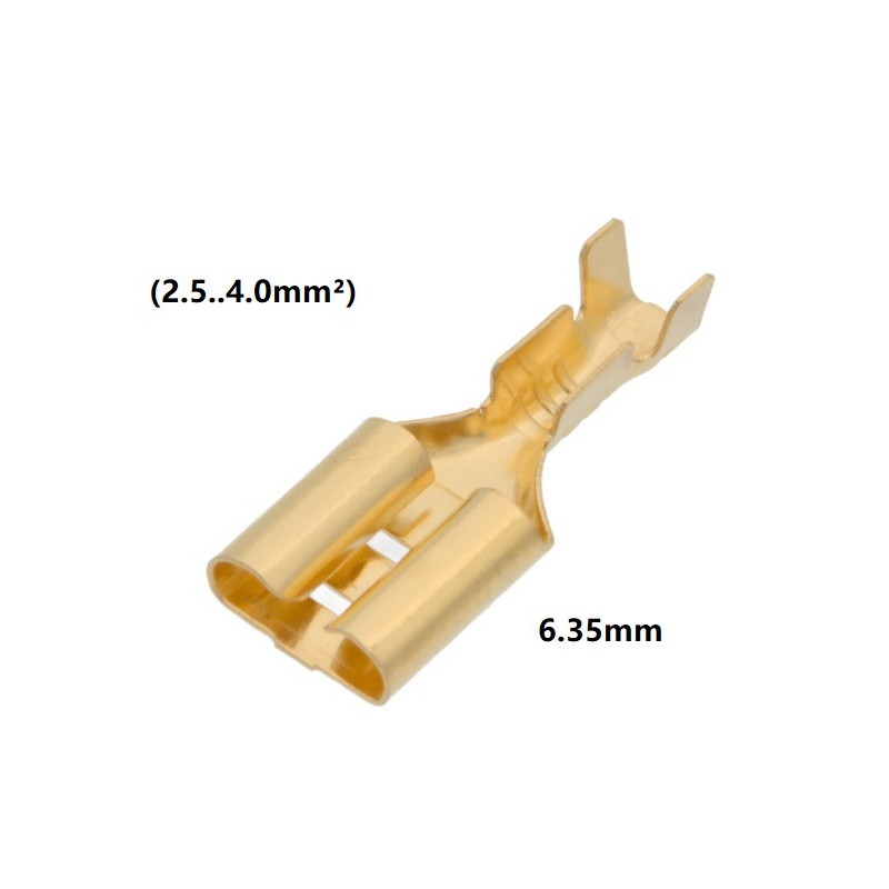 Female Faston terminal non-insulated (2.5..4.0mm²) 6.35mm