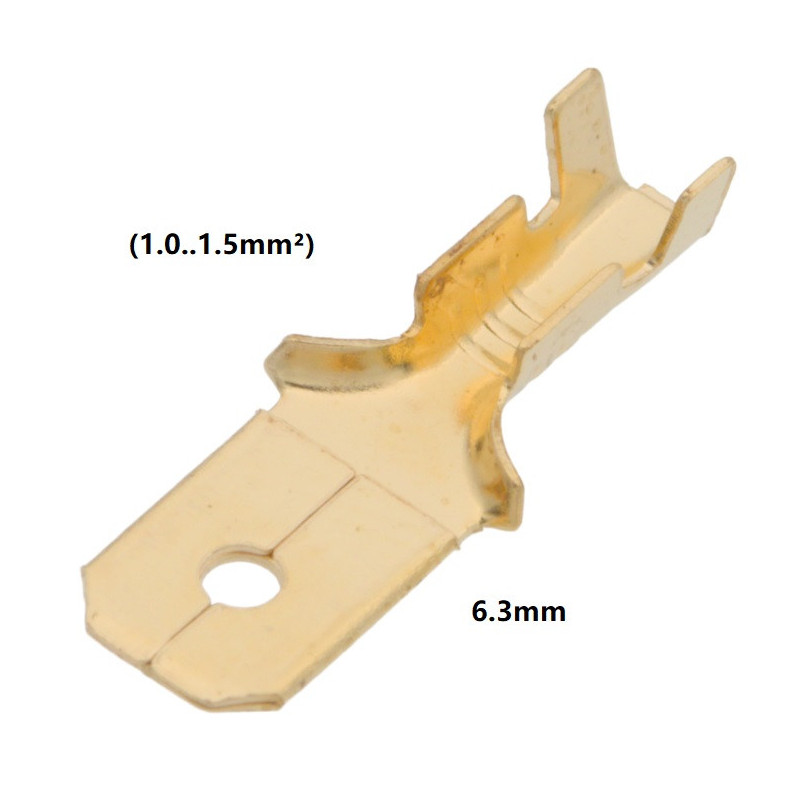 Terminal Faston macho não-isolado (1.0..1.5mm²) 6.3mm