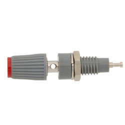 Plug female banana panel 4mm, gray and red