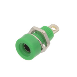 Plug female banana panel green