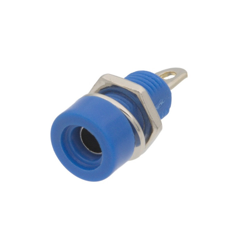 Plug female banana panel blue