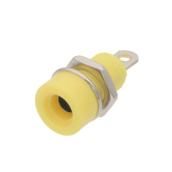 Plug female banana panel yellow