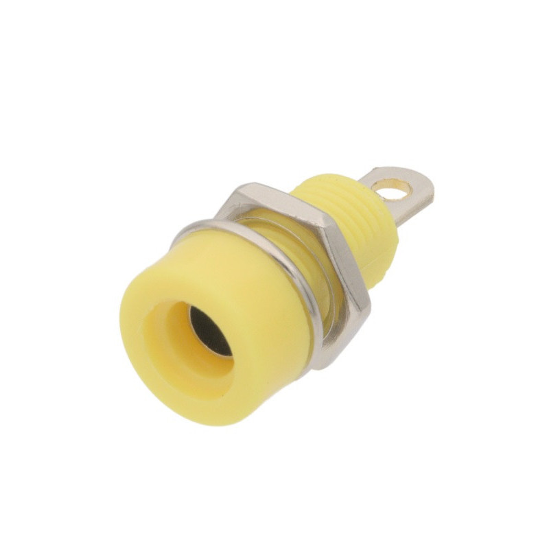 Plug female banana panel yellow