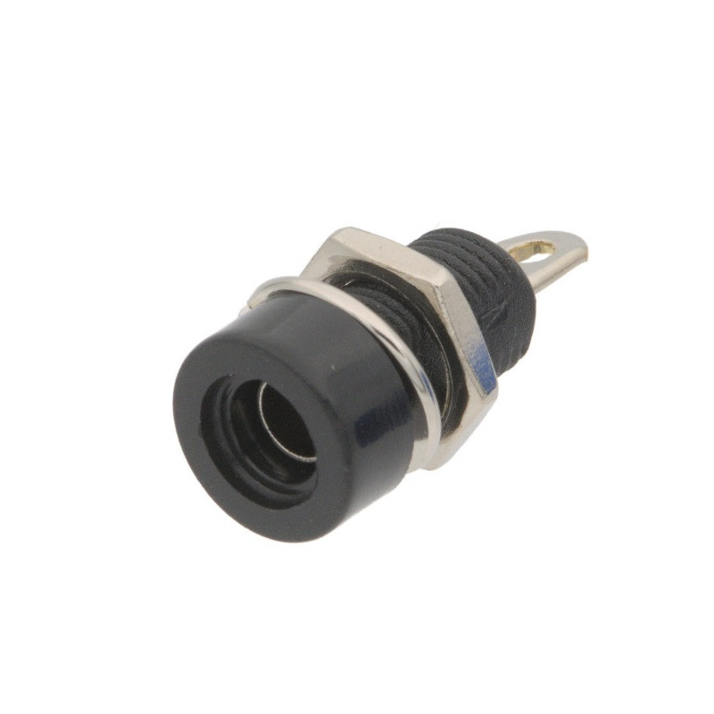 Plug female banana panel black