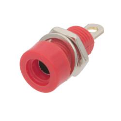 enchufe hembra banana de chasis rojo