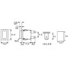 Miniinterruptor de presión unipolar rectangular negro 2 posiciones