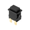 Interruptor de pressão mini unipolar rectangular preto 2 posições