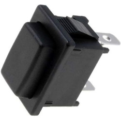Miniinterruptor de presión unipolar rectangular negro 2 posiciones