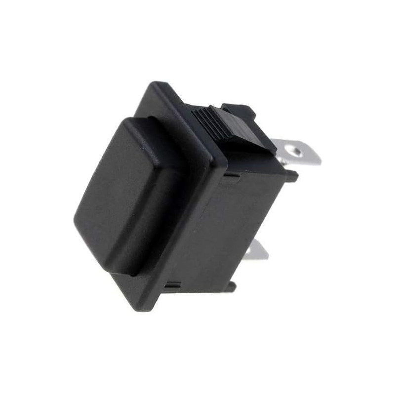Miniinterruptor de presión unipolar rectangular negro 2 posiciones