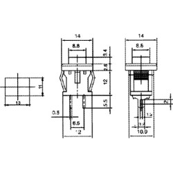 Interruptor pulsador monoestable APAGADO-(ENCENDIDO) 250 V CA 1 A (2 p