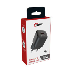 Alimentador/carregador 1xUSB-A QC3.0 18W - Nimo CAR423