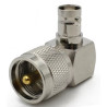 Adaptador UHF (PL259) macho a BNC hembra de 90º