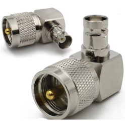 Adaptador UHF (PL259) macho a BNC hembra de 90º