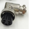 Female microphone plug 5-pin 90º cable