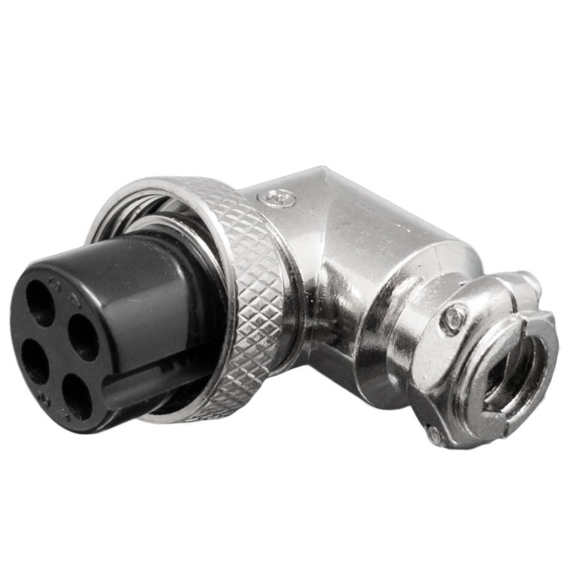 Female microphone plug 4-pin 90º cable