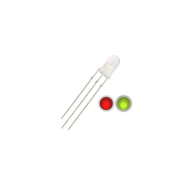 LED bicolor 3 pines 3 mm rojo/verde