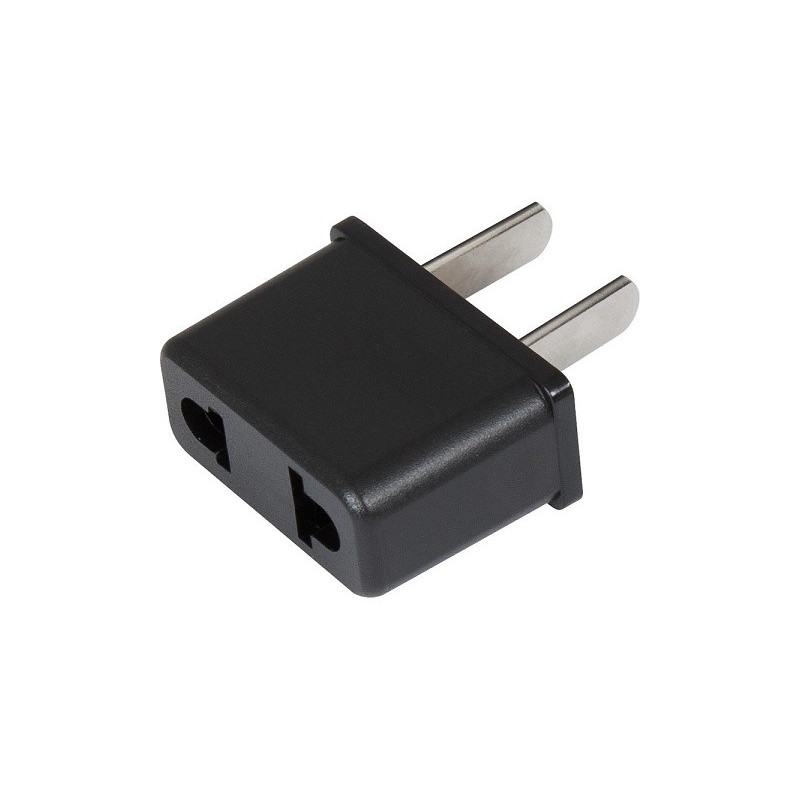 Adaptador de viagem USA (Tipo A) macho - Euro (Tipo C) fêmea