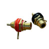 Juego de 2 conectores RCA hembra de panel dorado rojo y negro