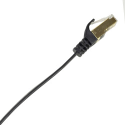 Cabo de rede plano S/STP CAT7, 2 x RJ45, cobre, 10 Gbps, 5m, preto