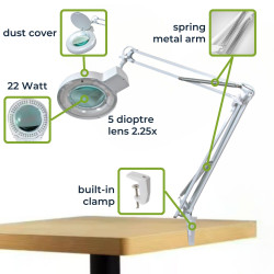 Candeeiro com Lupa 5 Dioptrias 22w