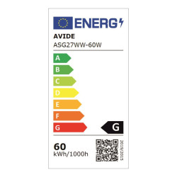 E27 60W Globe Bulb 2700K 530lm AVIDE