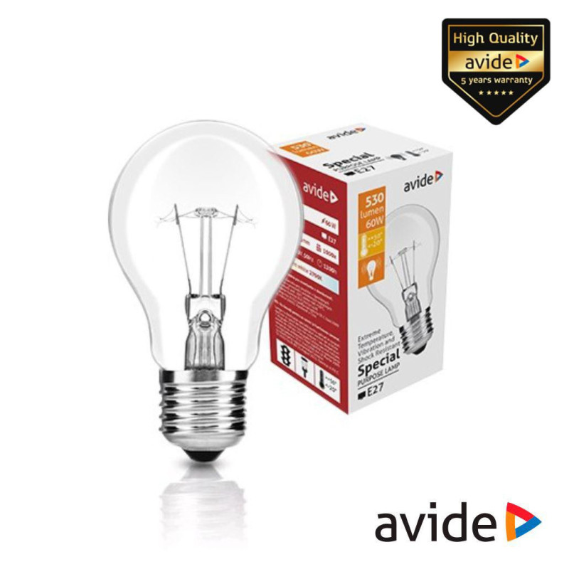 E27 60W Globe Bulb 2700K 530lm AVIDE