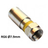 Ficha F de compressão para cabo RG6 Ø7.9mm