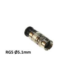Conector F de compresión para cable RG5 Ø5.1mm