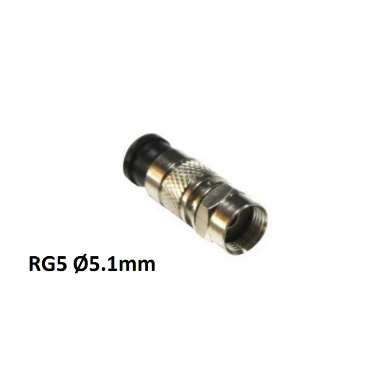 Ficha F de compressão para cabo RG5 Ø5.1mm