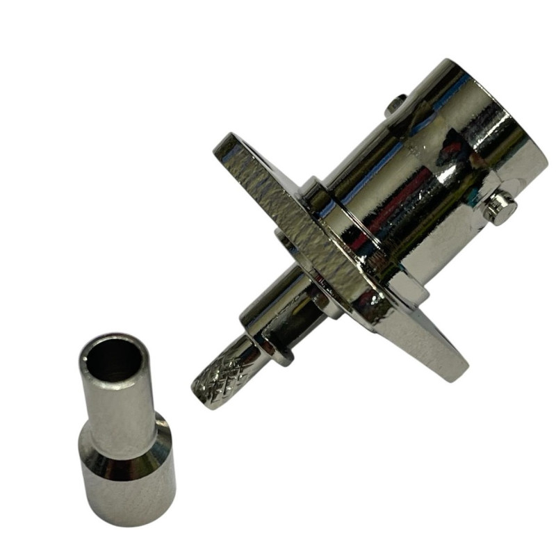 BNC female panel with square base for RG-174