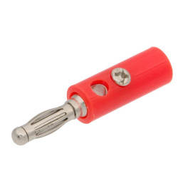 BANANA PLUG SCREW CONNECTION + HOLE - RED