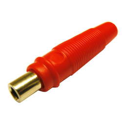 Banana femea de 4 mm vermelha para cabo