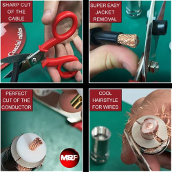 Special scissors for coaxial cable