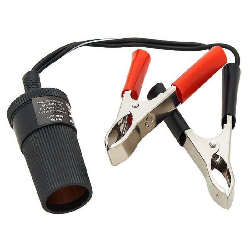 Enchufe hembra para encendedor de cigarrillos con cable y pinzas