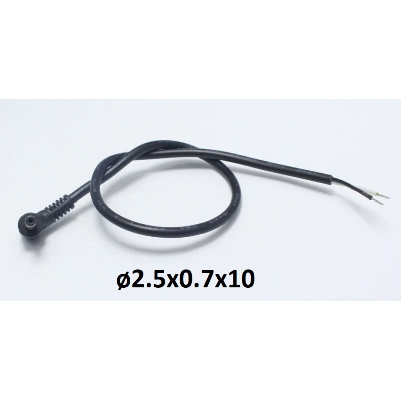 Cabo com ficha DC fêmea ø2.5x0.7x10mm - 0.25m