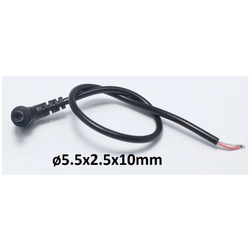 Cabo com ficha DC fêmea ø5.5x2.5x10mm - 0.25m