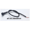 Cable with female DC plug ø3.5x1.35x10mm - 0.25m